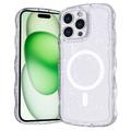 Funda MagSafe iPhone 16 Pro Max Wave-Edge Laser Glitter - Transparente