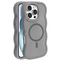 Funda híbrida magnético con borde ondulado para iPhone 16 Pro Max - Gris