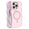 Funda híbrida magnético con borde ondulado para iPhone 16 Pro Max - Rosa