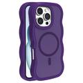 Funda híbrida magnético con borde ondulado para iPhone 16 Pro Max - Morado