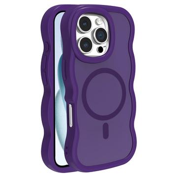 Funda híbrida magnético con borde ondulado para iPhone 16 Pro Max - Morado