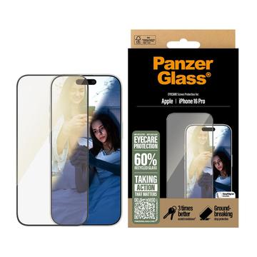Protector de pantalla PanzerGlass EyeCare Ultra-Wide Fit EasyAligner para iPhone 16 Pro - Borde negro