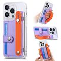 Funda de plástico CY1 para iPhone 16 Pro - Ranura para tarjetas, muñequera, soporte