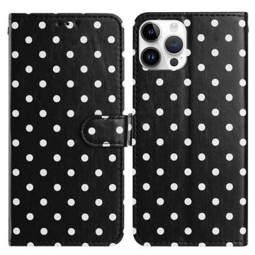 Funda Cartera con Estampado de Lunares para iPhone 16 Pro