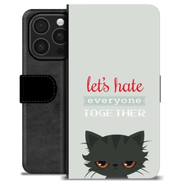 Funda Cartera Premium para iPhone 16 Pro - Gato Enfadado