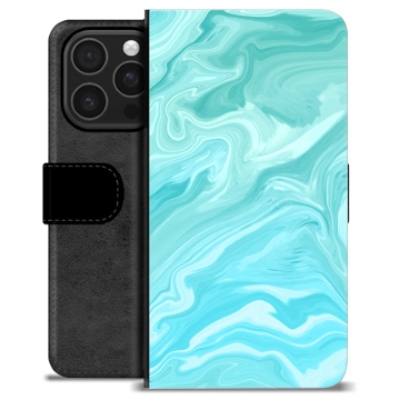 Funda Cartera Premium para iPhone 16 Pro - Mármol Azul