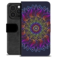 Funda Cartera Premium para iPhone 16 Pro - Mandala Colorida