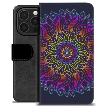 Funda Cartera Premium para iPhone 16 Pro - Mandala Colorida