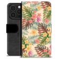 Funda Cartera Premium para iPhone 16 Pro - Flores Rosadas