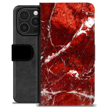 Funda Cartera Premium para iPhone 16 Pro - Mármol Rojo