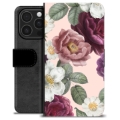 Funda Cartera Premium para iPhone 16 Pro - Flores Románticas