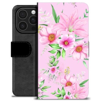 Funda Cartera Premium para iPhone 16 Pro - Flores de Acuarela