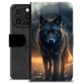 Funda Cartera Premium para iPhone 16 Pro - Lobo