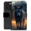 Funda Cartera Premium para iPhone 16 Pro - Lobo