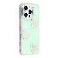Funda híbrida Amor brillante y perla para iPhone 16 Pro - Verde