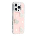 Funda híbrida Amor brillante y perla para iPhone 16 Pro - Rosa