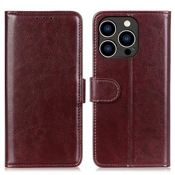 Funda de cartera con cierre magnético para iPhone 16 Pro - Marrón