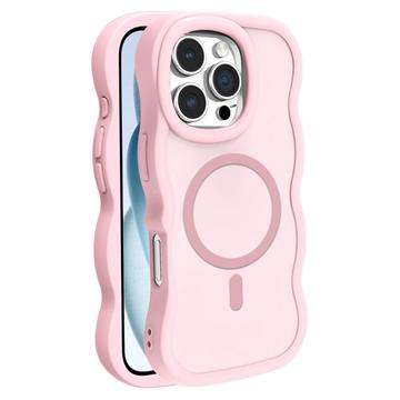 Funda híbrida magnético con borde ondulado para iPhone 16 Pro - Rosa