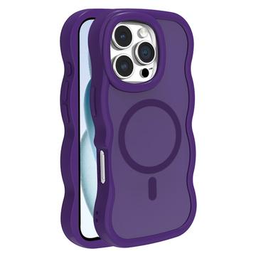 Funda híbrida magnético con borde ondulado para iPhone 16 Pro - Morado