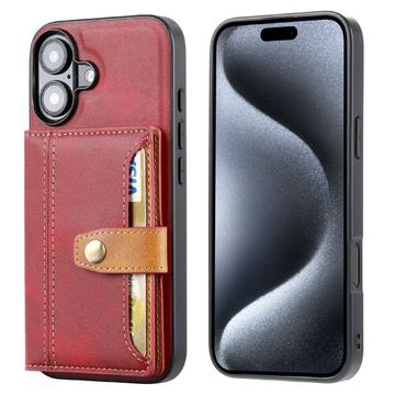 Funda con Cartera Retro Style para iPhone 16 - Rojo