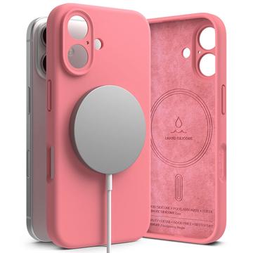 Funda MagSafe de silicona líquida Ringke para iPhone 16 - Rosa
