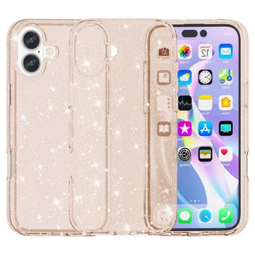 Funda Híbrida Stylish Glitter Series para iPhone 16 - Dorado