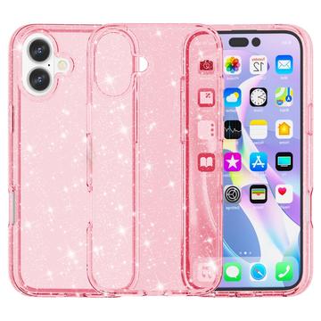 Funda Híbrida Stylish Glitter Series para iPhone 16 - Rosa
