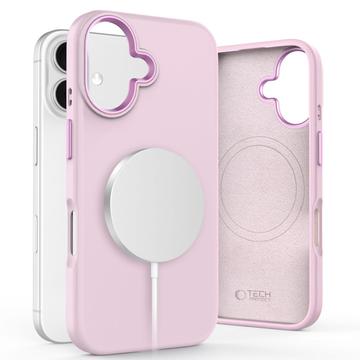 Funda Tech-Protect Silicone Pure para iPhone 16 - Compatible con MagSafe - Rosa perla