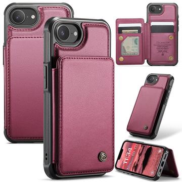 Funda iPhone 16e Caseme C22 RFID Card Wallet - Rojo