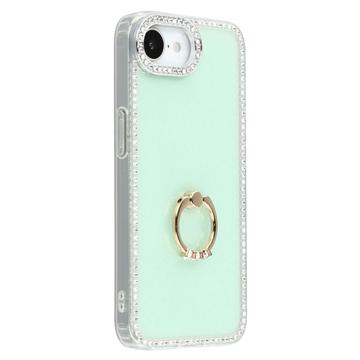Funda híbrida iPhone 16e CrystalGlow con soporte para anillos