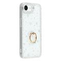 Funda híbrida iPhone 16e CrystalGlow con soporte para anillos - Estrellas / Transparente