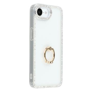 Funda híbrida iPhone 16e CrystalGlow con soporte para anillos - Transparente