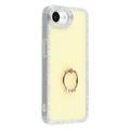 Funda híbrida iPhone 16e CrystalGlow con soporte para anillos - Amarillo