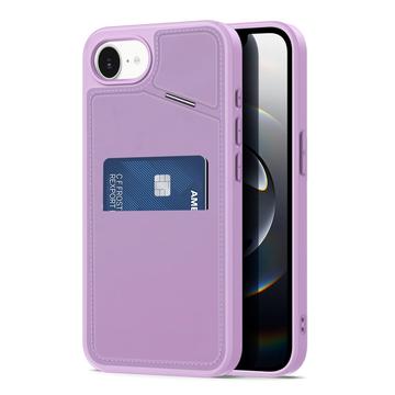Funda magnética iPhone 16e Dux Ducis Rafi II con soporte y ranuras para tarjetas - Morado