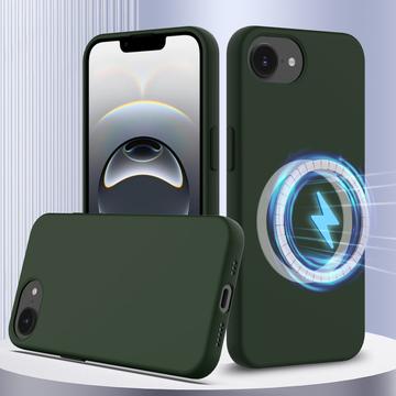 Funda de Silicona Líquida para iPhone 16e - Compatible con MagSafe - Verde Oscuro