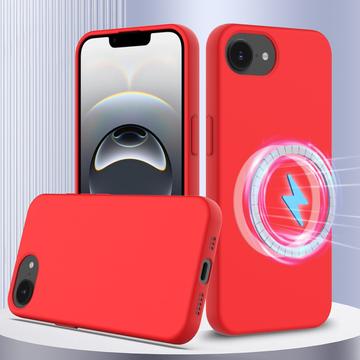 Funda de Silicona Líquida para iPhone 16e - Compatible con MagSafe - Rojo