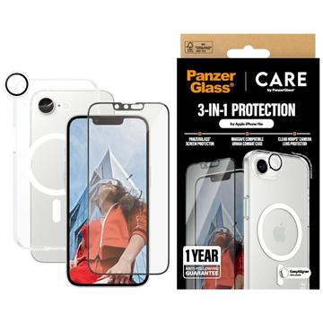 Paquete iPhone 16e PanzerGlass Care Flagship 3 en 1 - Transparente