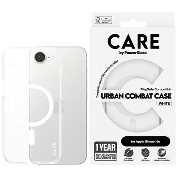 Funda PanzerGlass Care Urban Combat para iPhone 16e - Compatible con MagSafe - Blanco