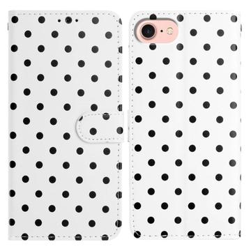 Funda de cartera iPhone 16e con estampado de lunares - Blanca