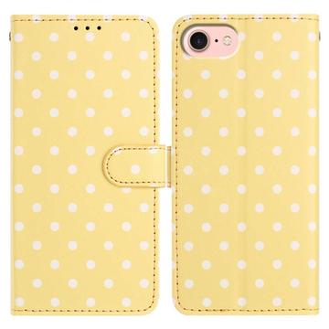 Funda Cartera con Estampado de Lunares para iPhone 16e - Amarillo