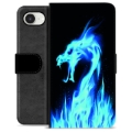 Funda Cartera Premium para iPhone 16e - Dragón de Fuego Azul