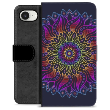 Funda Cartera Premium para iPhone 16e - Mandala Colorida