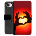 Funda Cartera Premium para iPhone 16e - Silueta del Corazón