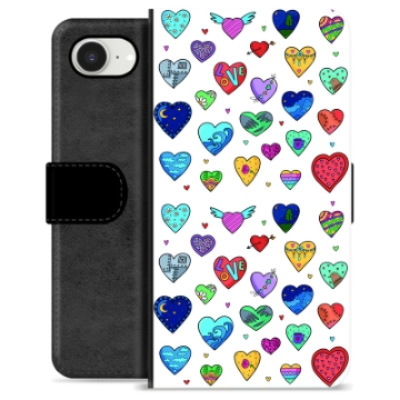 Funda Cartera Premium para iPhone 16e - Corazones