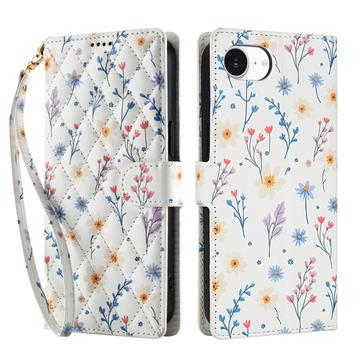 Funda Rómbica Floral de Cartera para iPhone 16e