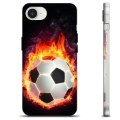 Funda de TPU para iPhone 16e - Pelota de Fútbol en Llamas