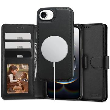 Funda de cartera Tech-Protect 2 en 1 para iPhone 16e - Compatible con Magsafe - Negro