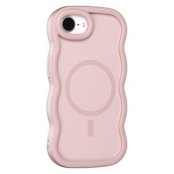 Funda híbrida magnético con borde ondulado para iPhone 16e - Rosa