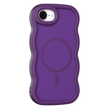 Funda híbrida magnético con borde ondulado para iPhone 16e - Morado