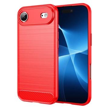 Carcasa de TPU Brushed para iPhone 17 Air - Fibra de Carbono - Rojo